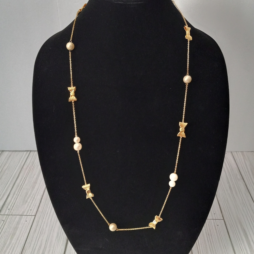 Kate Spade Pearl & Bows Long Necklace
